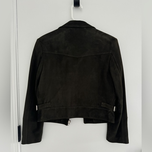 Matin Kim suede jacket - dark ash green color - Picture 4 of 9